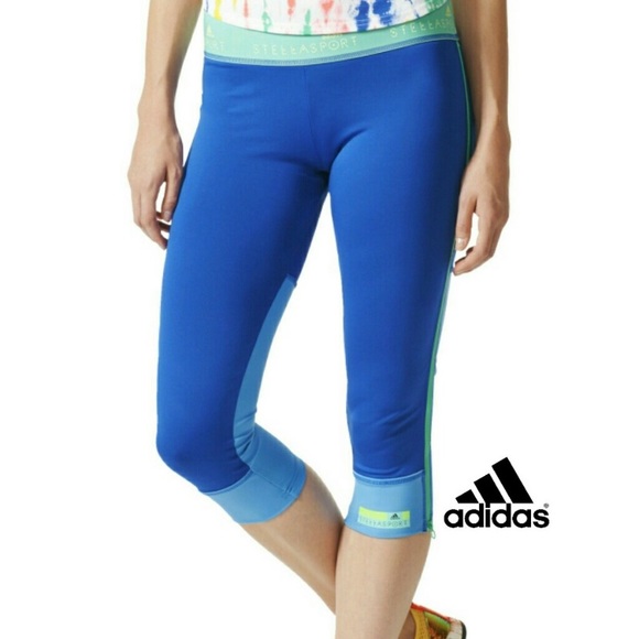 Adidas Stellasport 3/4 Running Tights- Blue🤍 - Picture 1 of 8